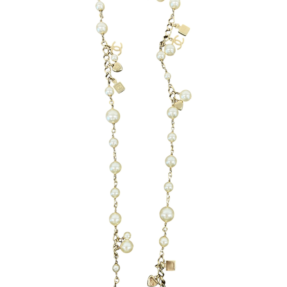 Women's Pearl CC Logo Necklace Gold - Photo 5