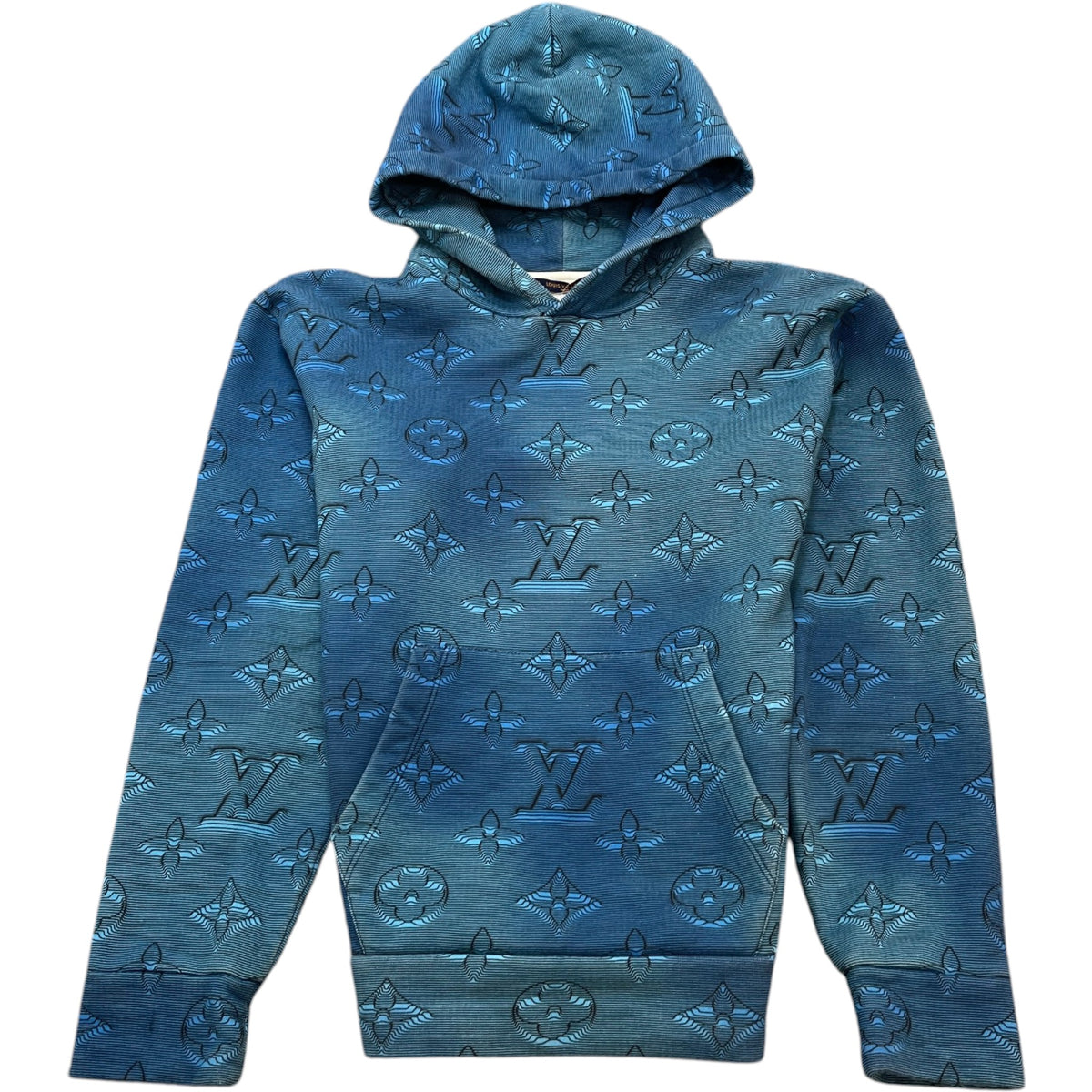 Men's 3D Illusion 2054 Hoodie Blue Size L - Photo 1
