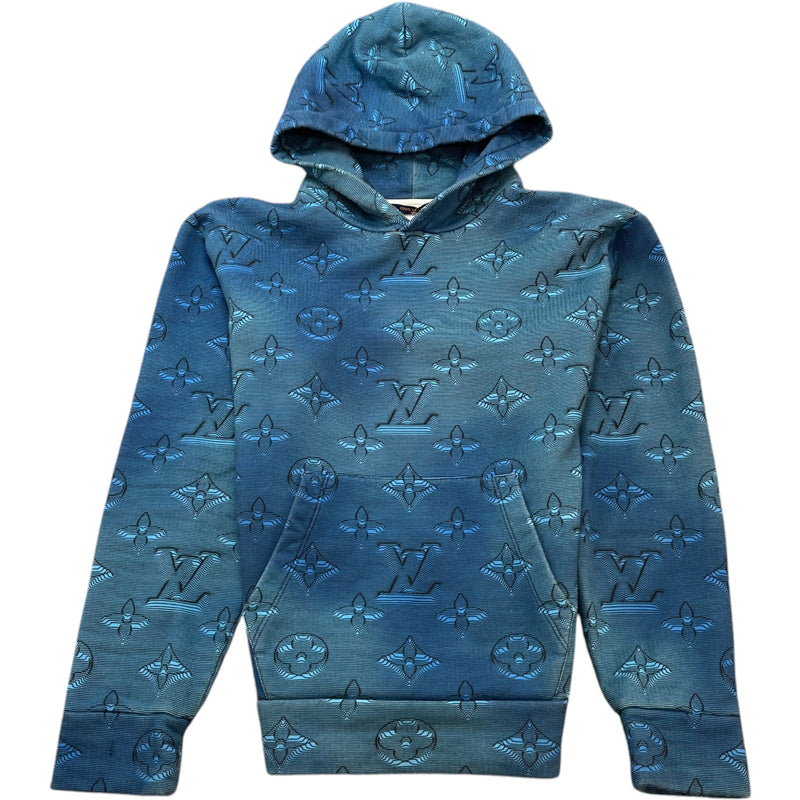 Men's 3D Illusion 2054 Hoodie Blue Size L
