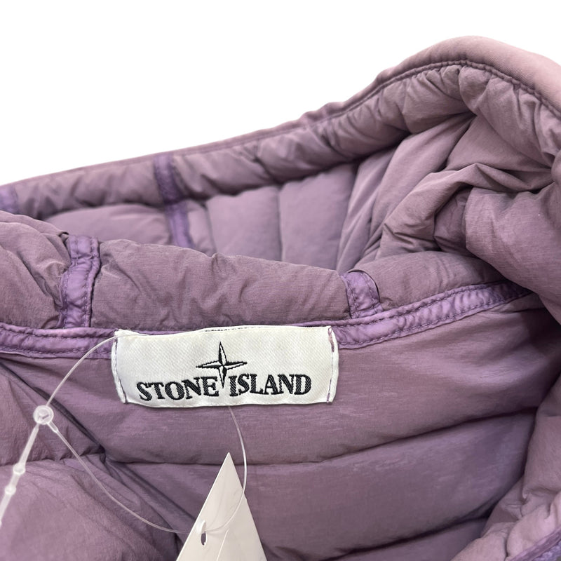 Men's Applique Logo Down Jacket Purple Size L