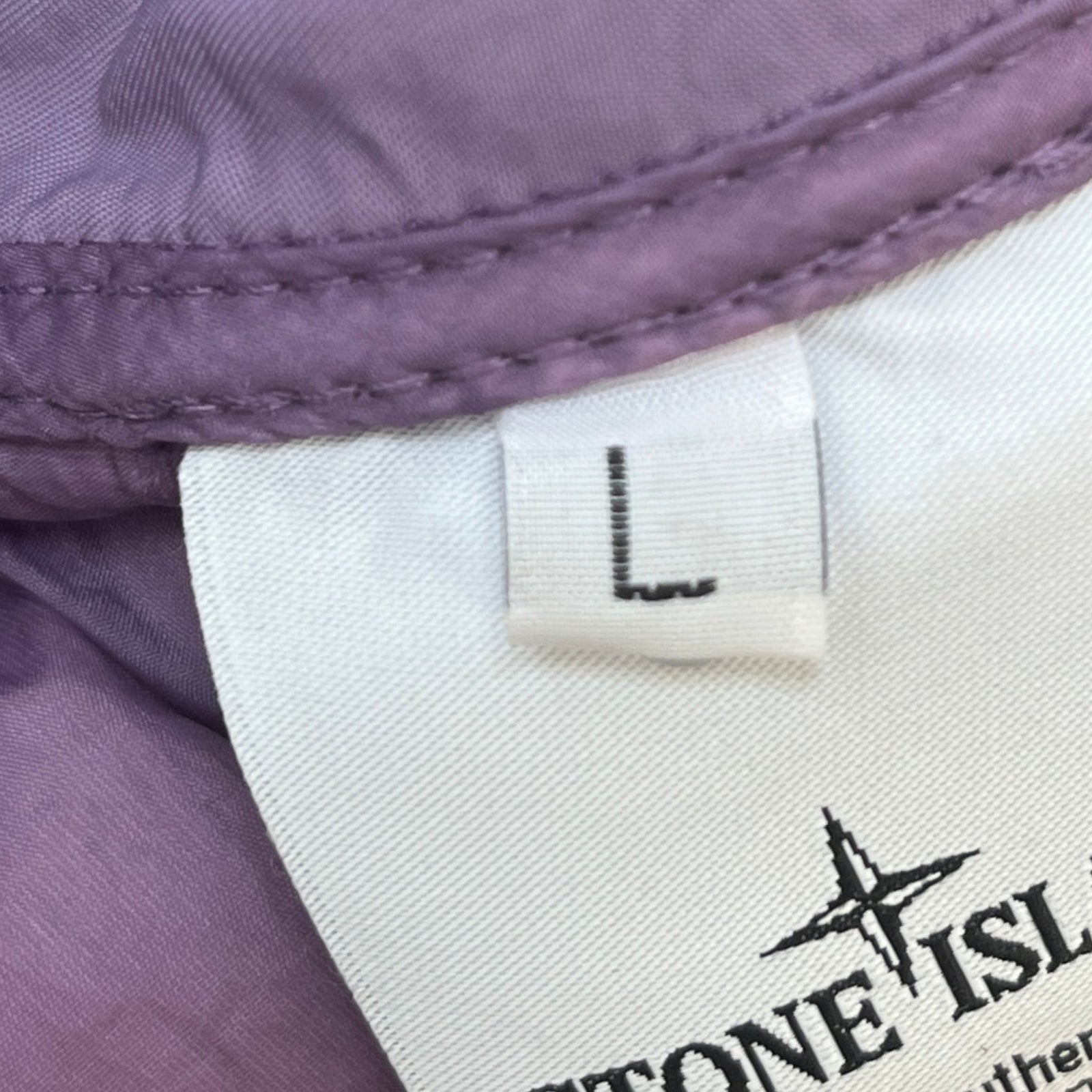 Men's Applique Logo Down Jacket Purple Size L - Photo 8