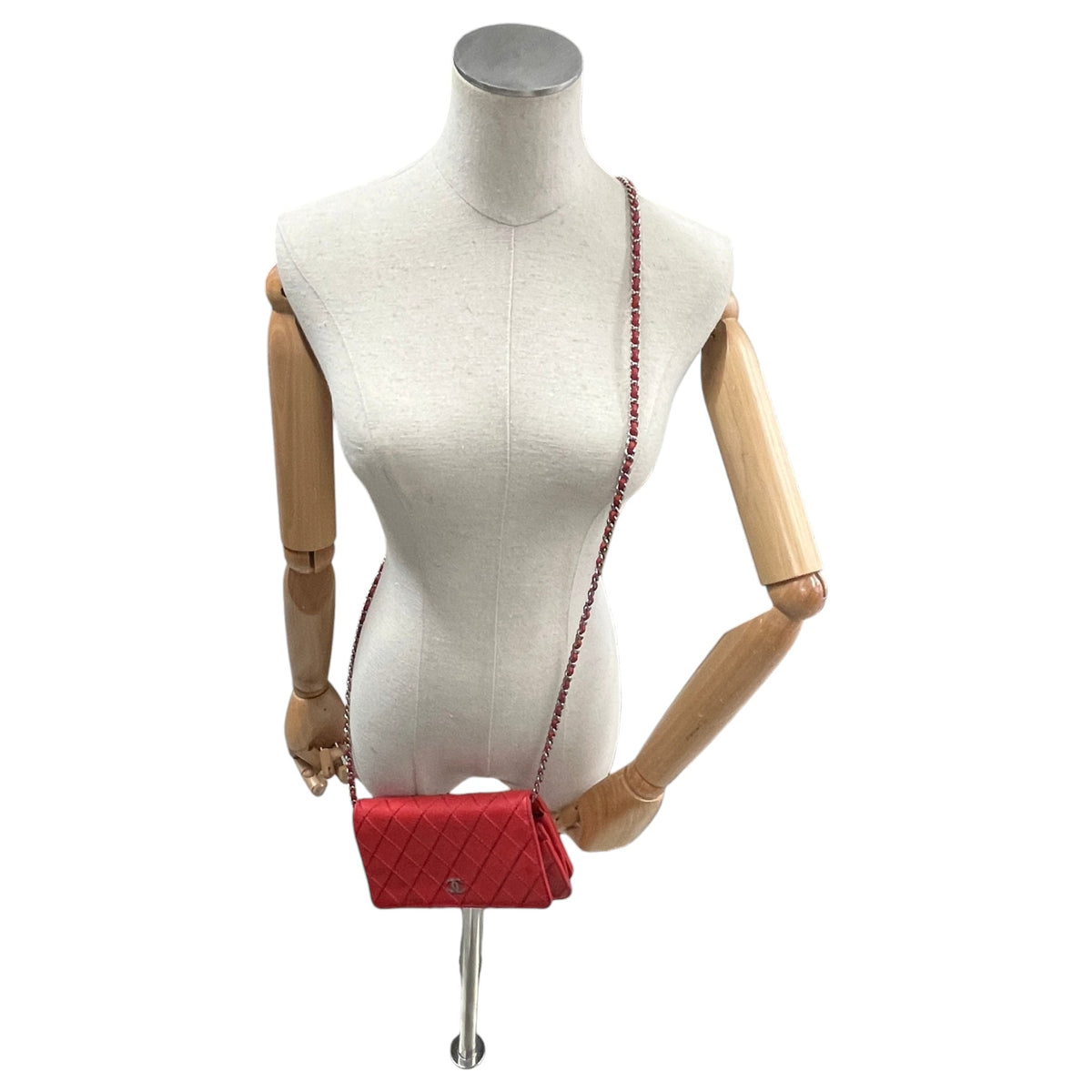 Women's CC Lambskin Wallet On Chain Crossbody Bag Red - Photo 2