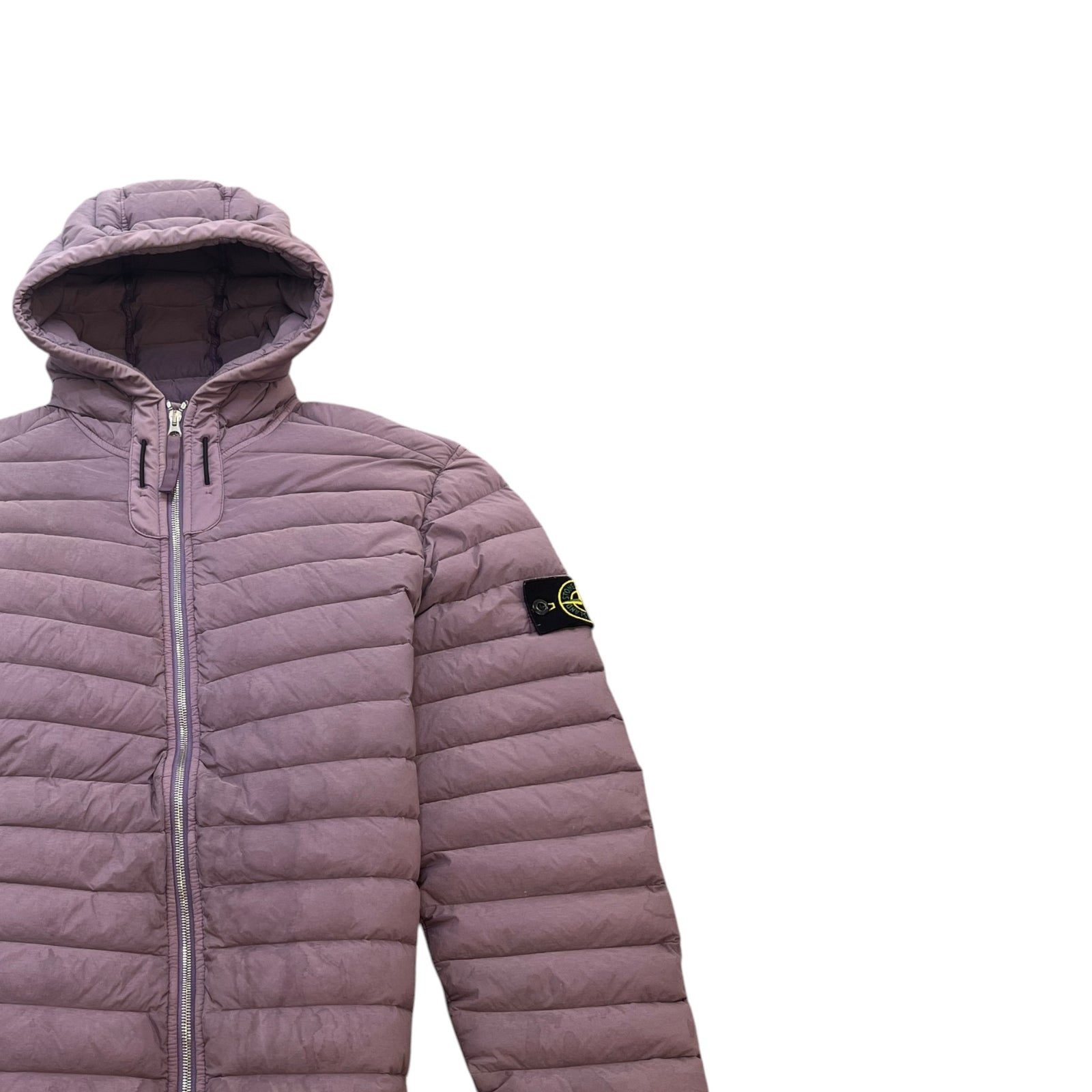 Men's Applique Logo Down Jacket Purple Size L - Photo 3