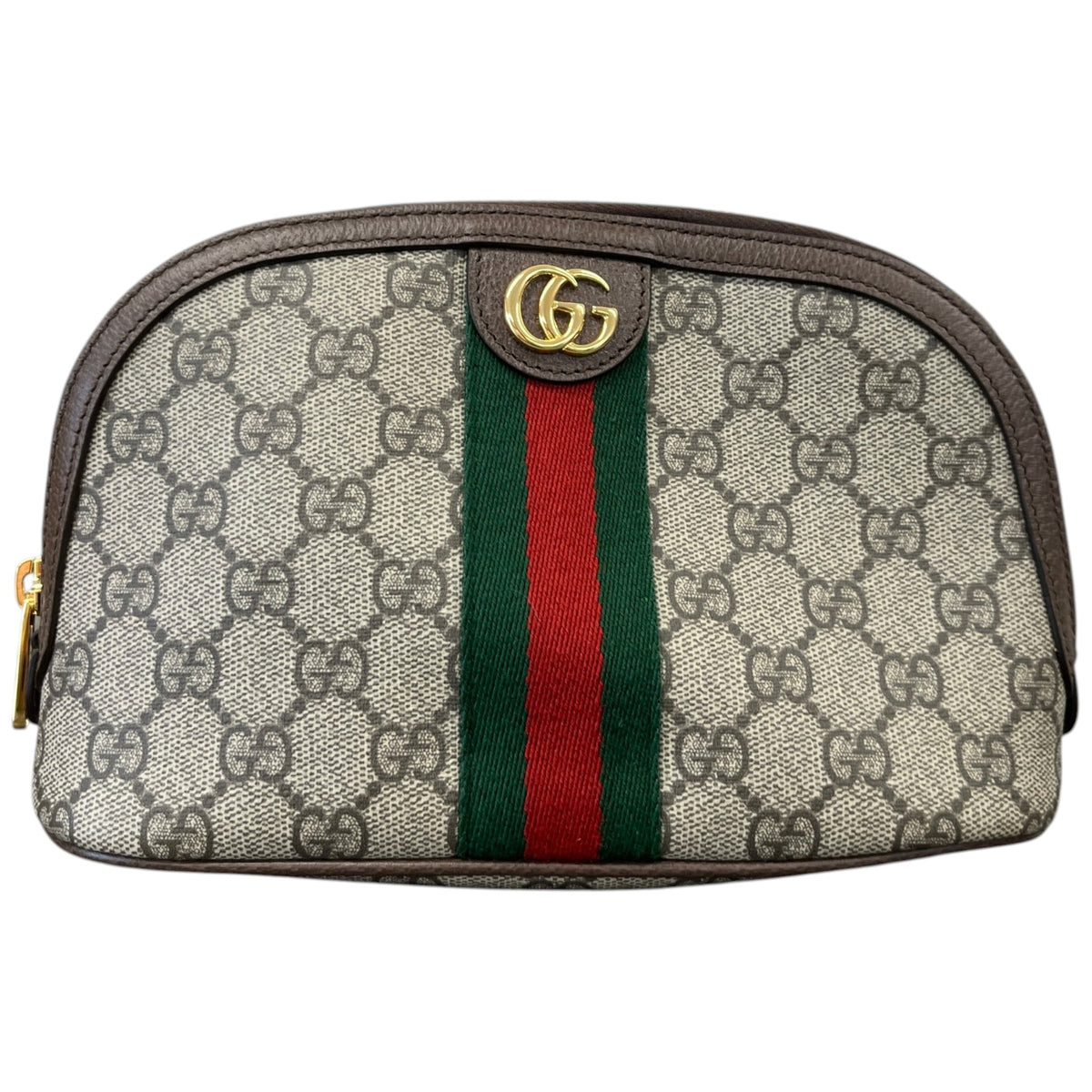Women's GG Supreme Ophidia Small Cosmetic Toiletry Bag Beige - Photo 1