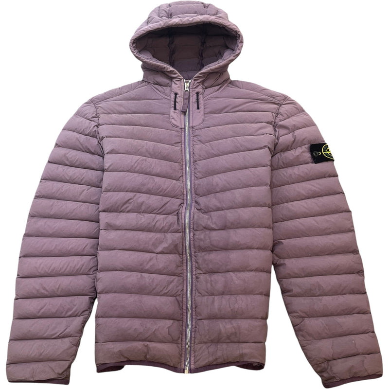 Men's Applique Logo Down Jacket Purple Size L