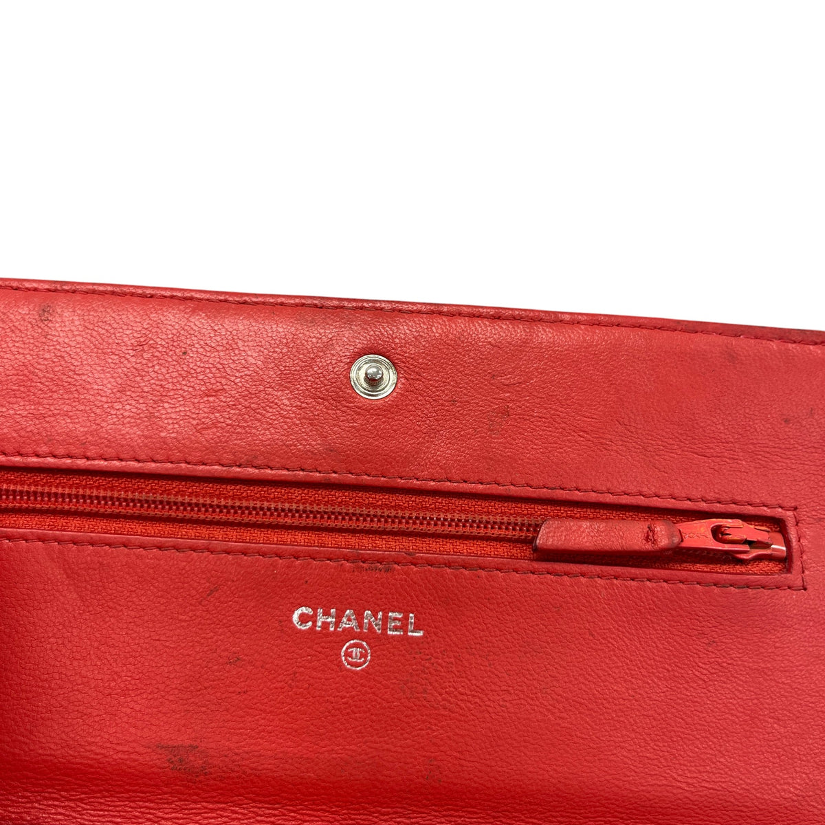 Women's CC Lambskin Wallet On Chain Crossbody Bag Red - Photo 11