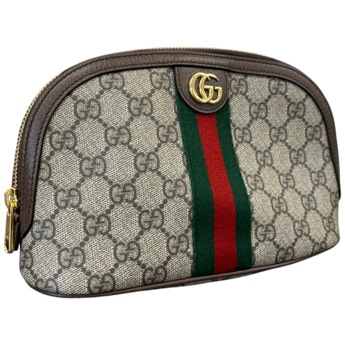 Women's GG Supreme Ophidia Small Cosmetic Toiletry Bag Beige - Photo 3