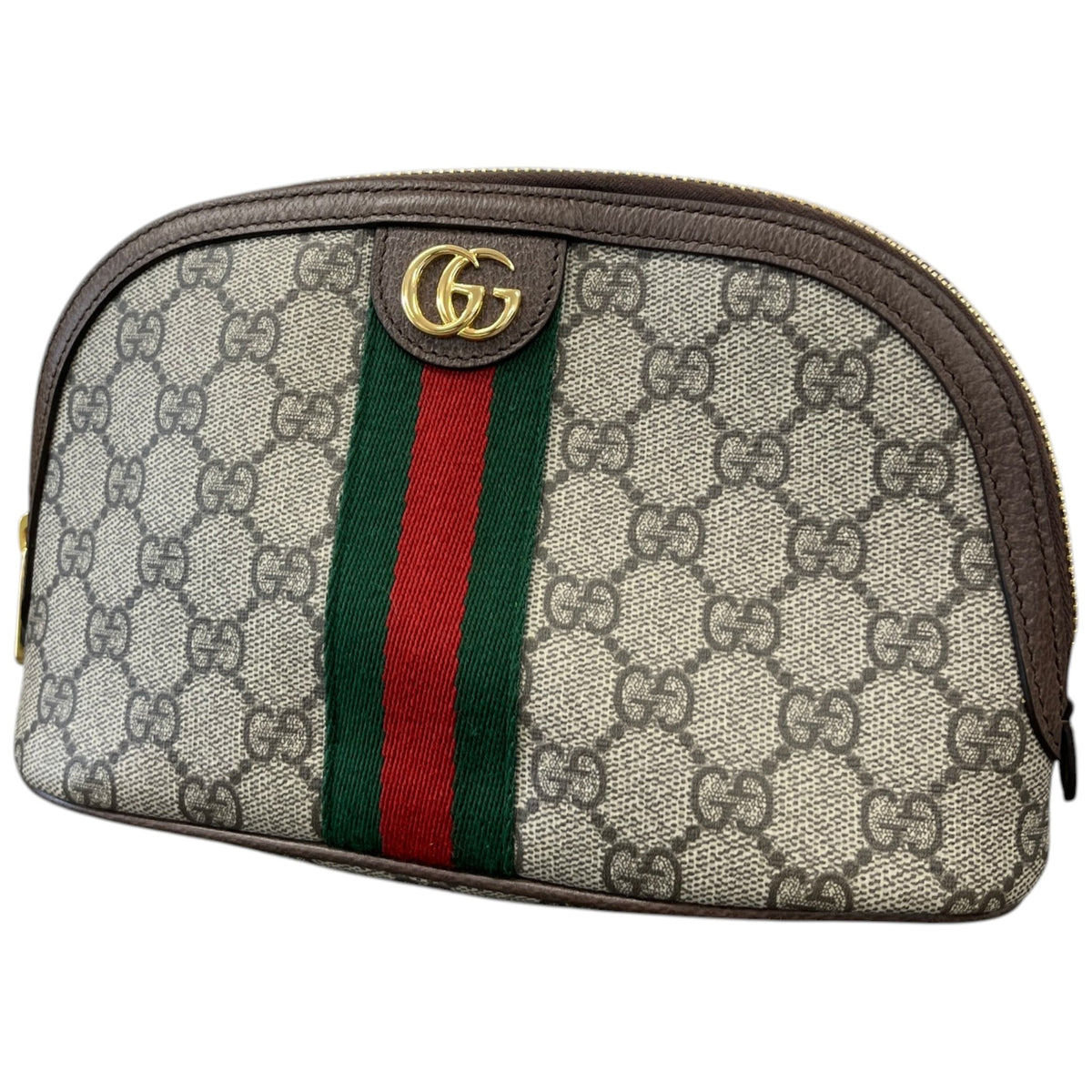 Women's GG Supreme Ophidia Small Cosmetic Toiletry Bag Beige - Photo 4