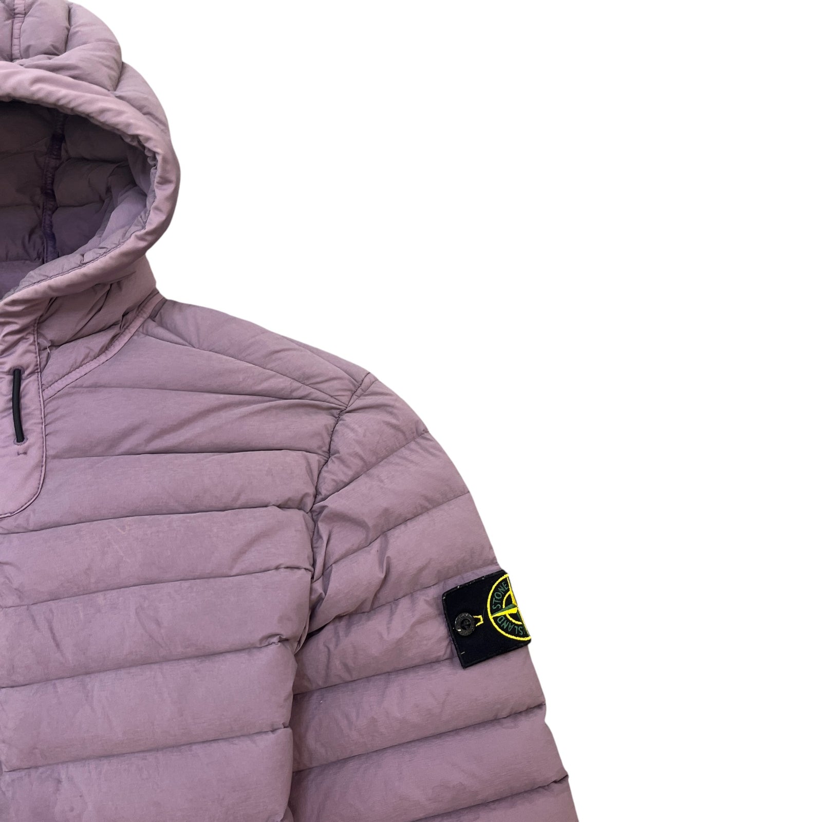 Men's Applique Logo Down Jacket Purple Size L - Photo 6