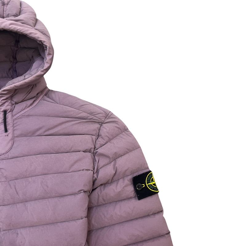 Men's Applique Logo Down Jacket Purple Size L