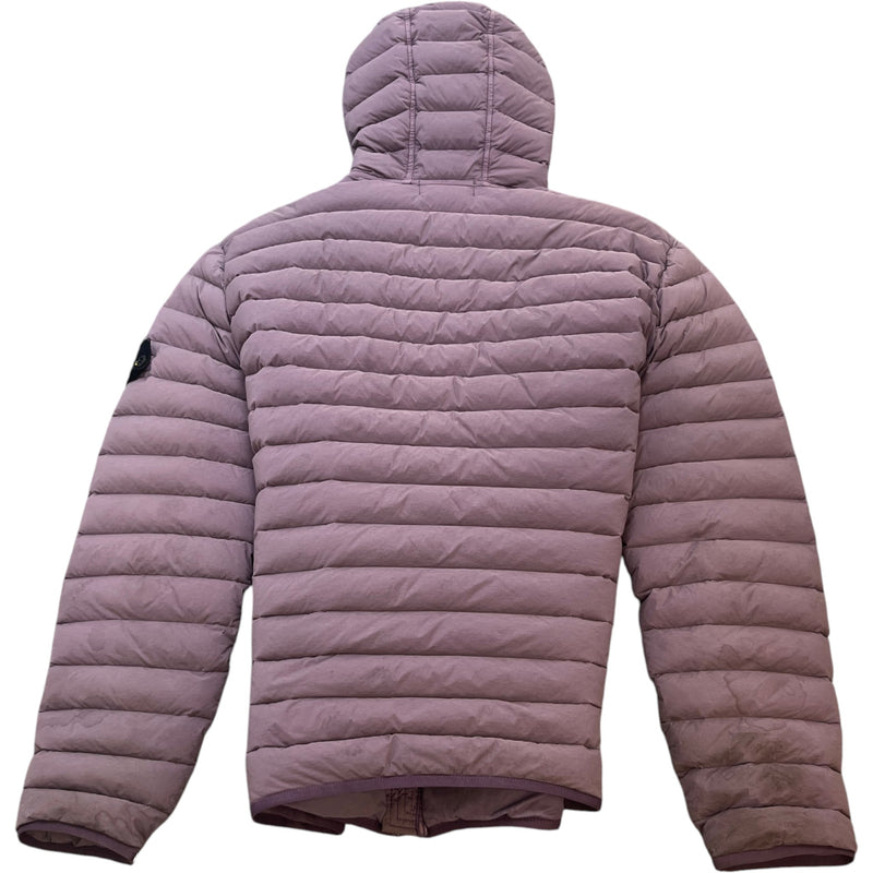 Men's Applique Logo Down Jacket Purple Size L