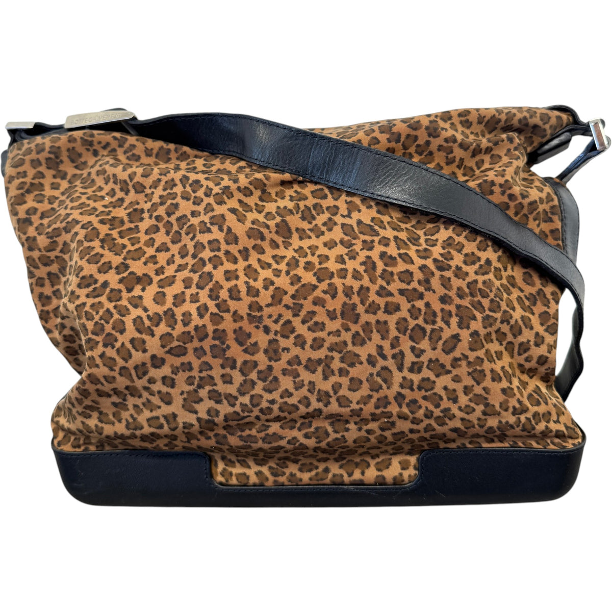 Women's Vintage Two Way Nylon Leopard Print Handbag Brown - Photo 14