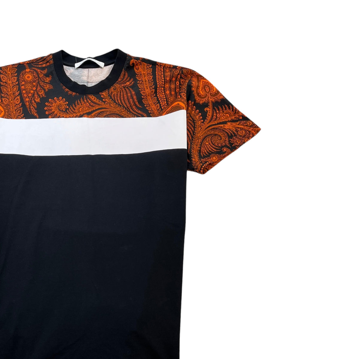 Men's Paisley Colourblock T-Shirt Black Size XS - Photo 3