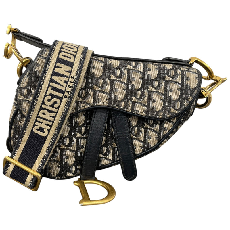 Women's Oblique Mini Saddle Handbag Navy