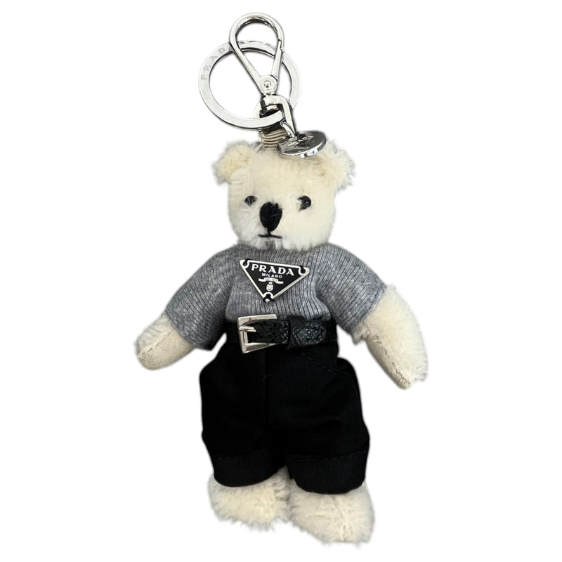 Women's Plaque Logo Teddy Keyring Cream