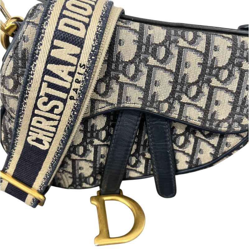 Women's Oblique Mini Saddle Handbag Navy