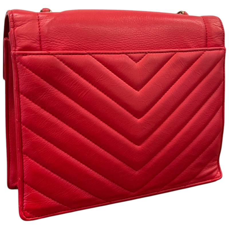 Women's Small Chevron Flap Crossbody Bag Red