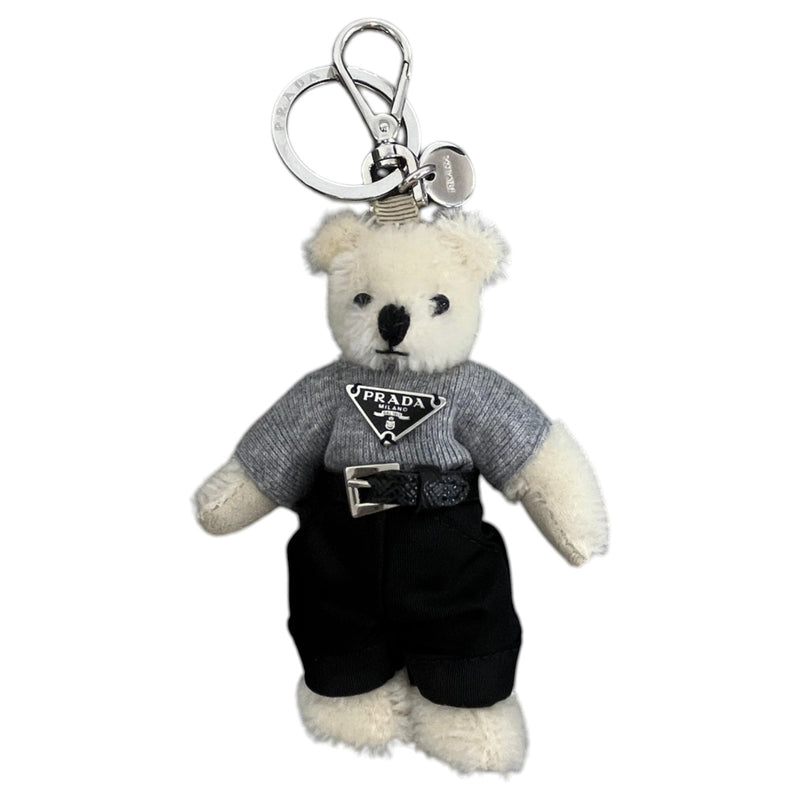 Women's Plaque Logo Teddy Keyring Cream