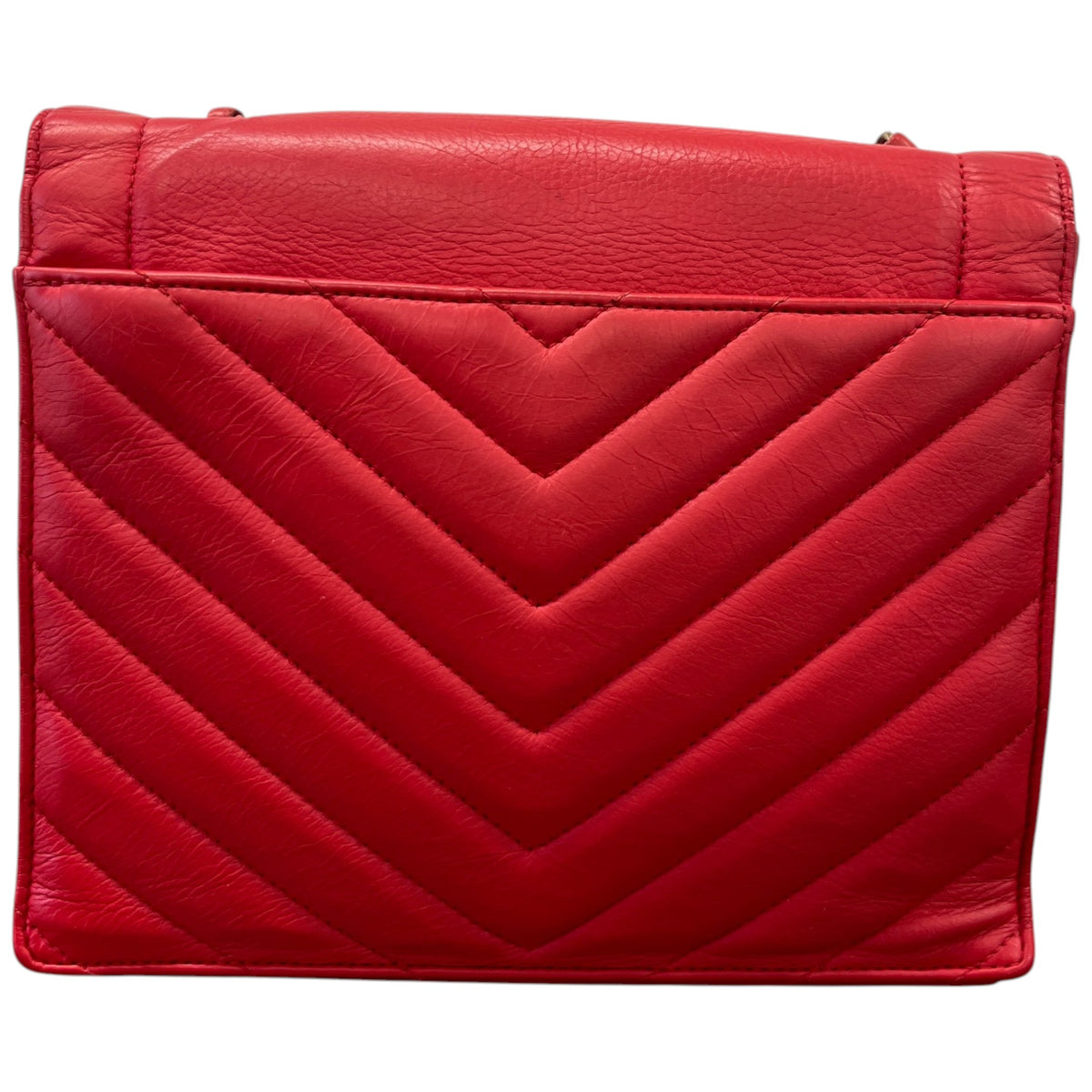 Women's Small Chevron Flap Crossbody Bag Red - Photo 3