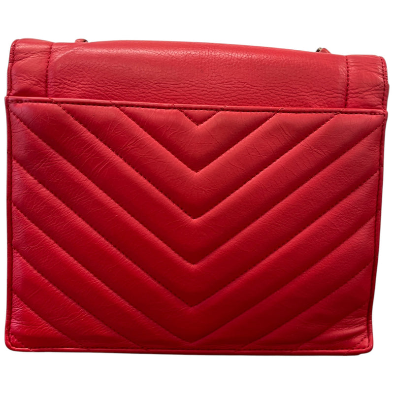 Women's Small Chevron Flap Crossbody Bag Red