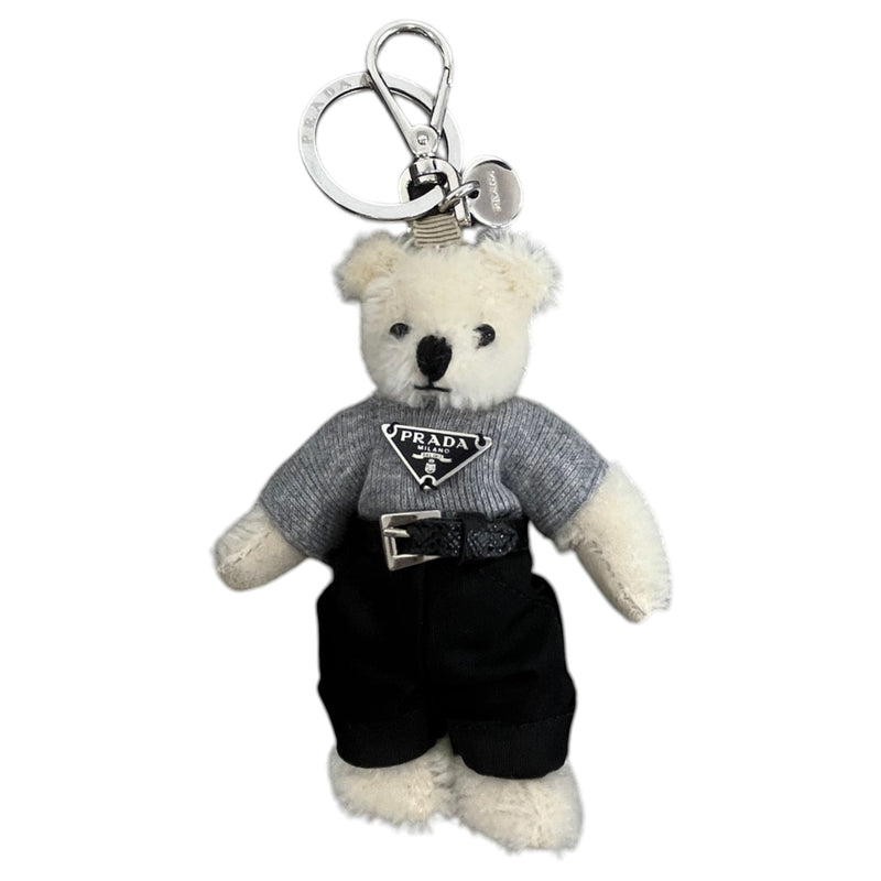 Women's Plaque Logo Teddy Keyring Cream