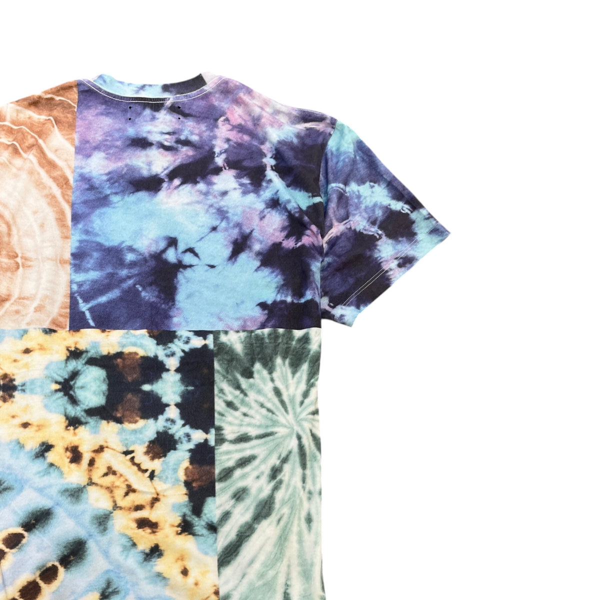 Men's Tie-Dye Patchwork T-Shirt Multi-Coloured Size L - Photo 4