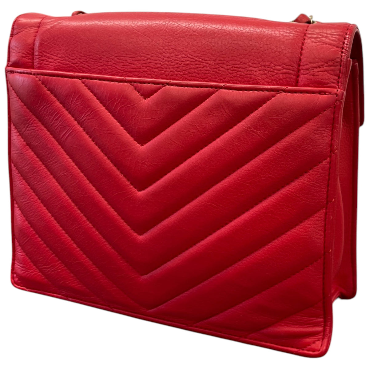 Women's Small Chevron Flap Crossbody Bag Red - Photo 10