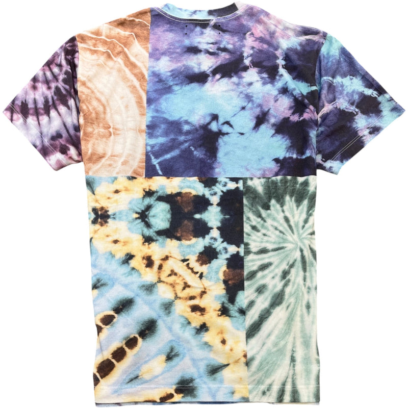 Men's Tie-Dye Patchwork T-Shirt Multi-Coloured Size L