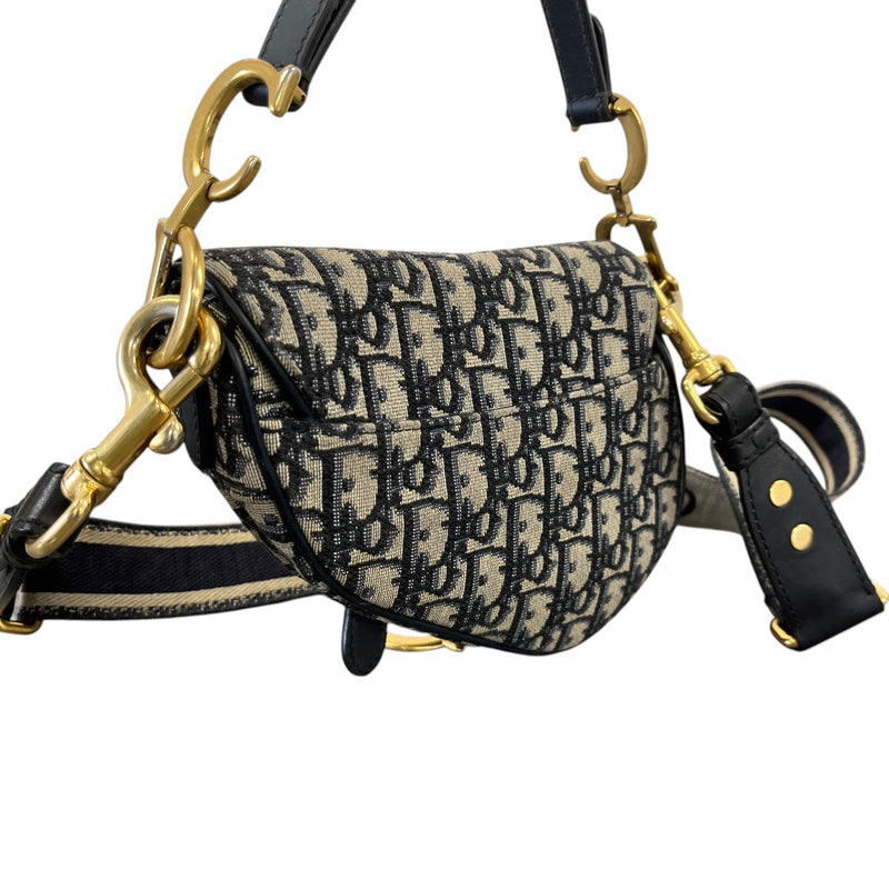 Women's Oblique Mini Saddle Handbag Navy