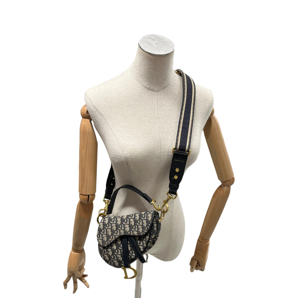 Women's Oblique Mini Saddle Handbag Navy - Photo 2