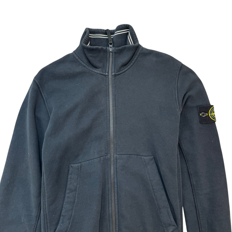 Men's Applique Logo Fleece Track Jacket Black Size M