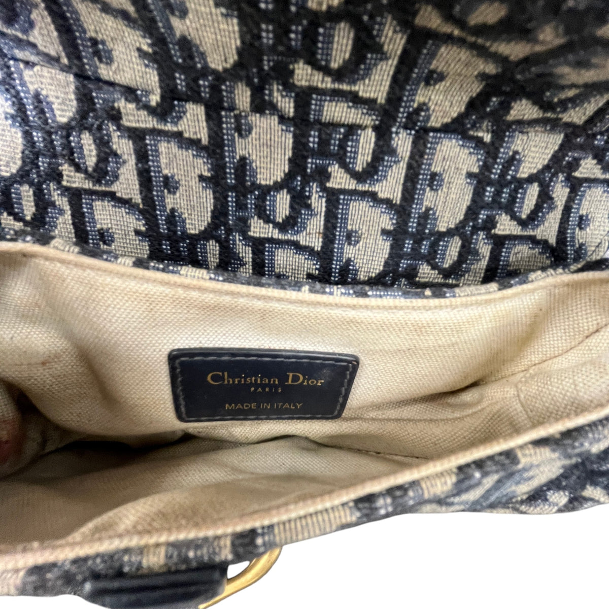 Women's Oblique Mini Saddle Handbag Navy - Photo 10