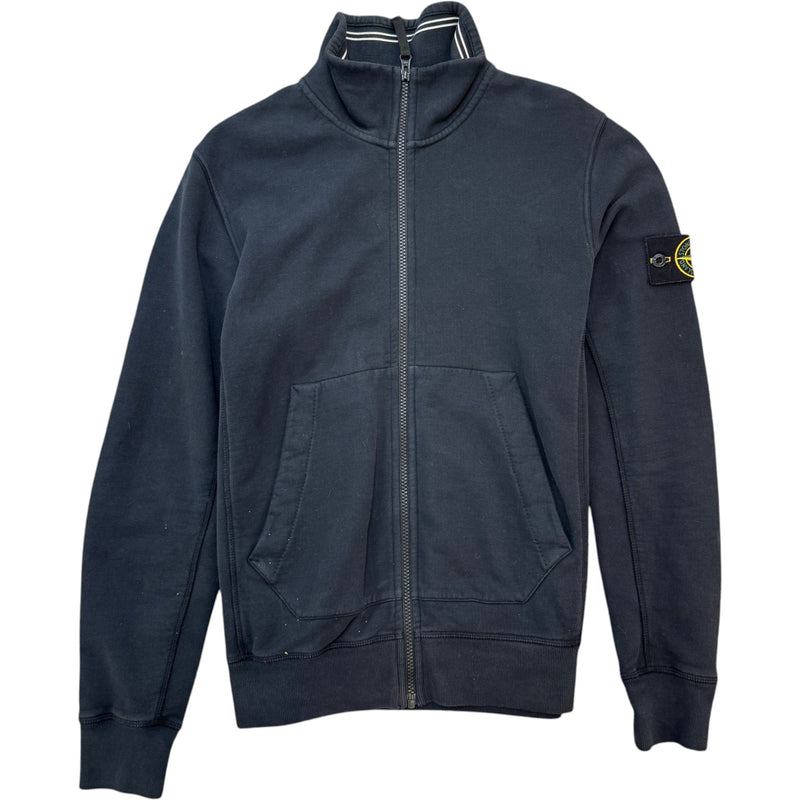 Men's Applique Logo Fleece Track Jacket Black Size M