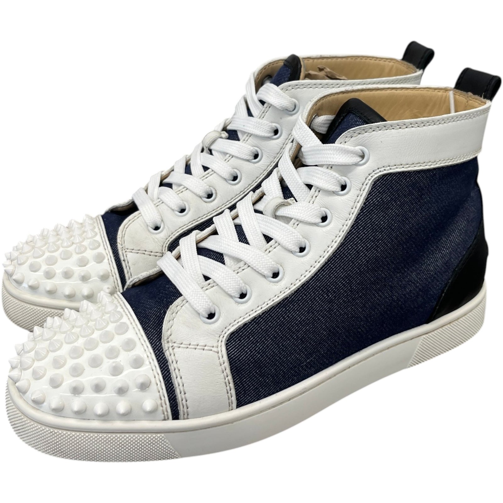 Men's Louis Spikes Flat High Trainers Navy Size UK 6 / EU 40 - Photo 9