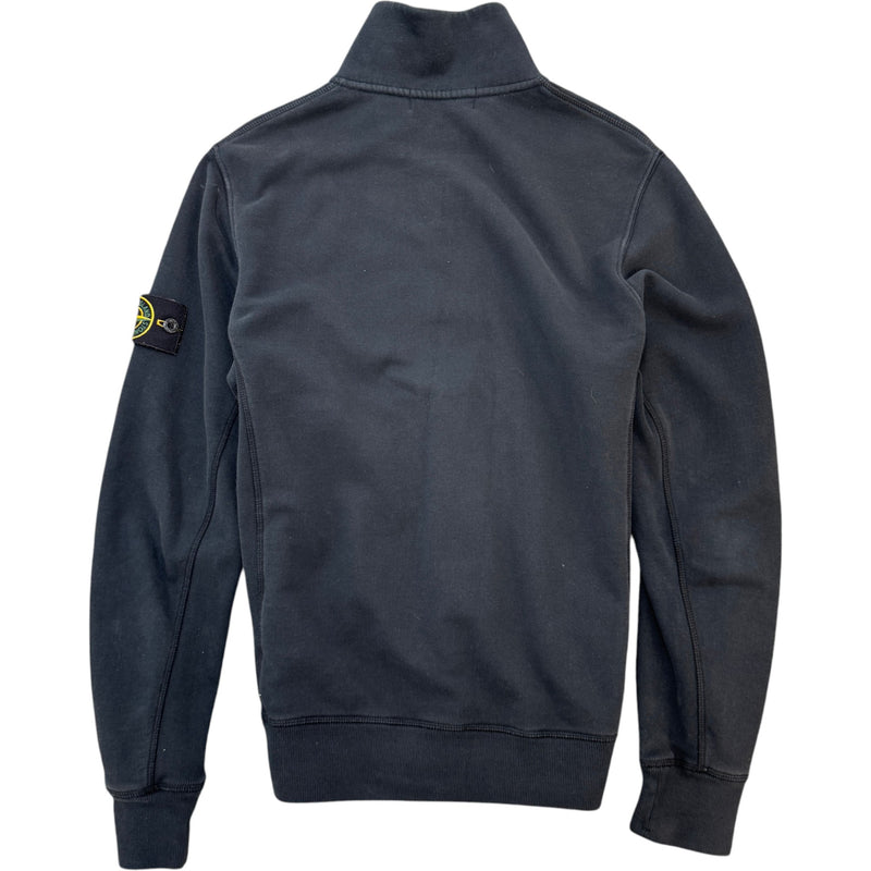 Men's Applique Logo Fleece Track Jacket Black Size M