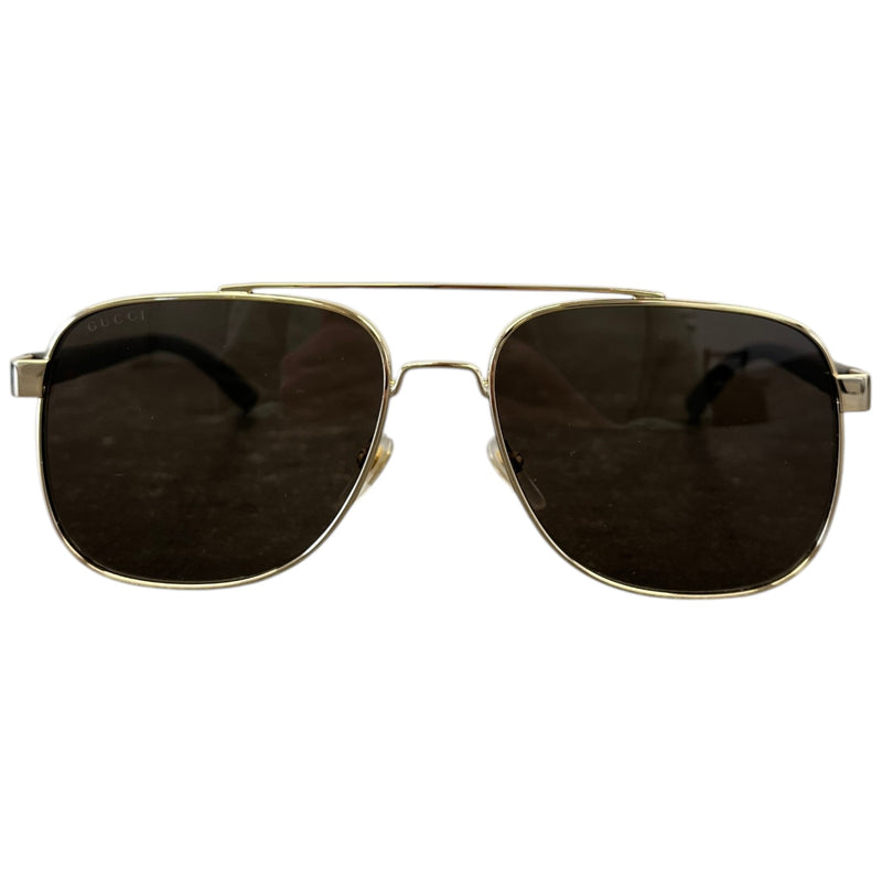 Men's GG0422S 003 Aviator Sunglasses Gold