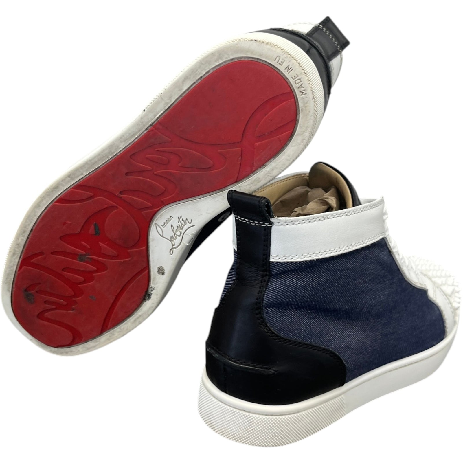 Men's Louis Spikes Flat High Trainers Navy Size UK 6 / EU 40 - Photo 10