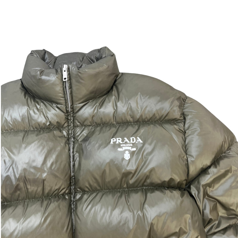 Women's Re-Nylon Logo Print Down Jacket Green Size IT 40 / UK 8