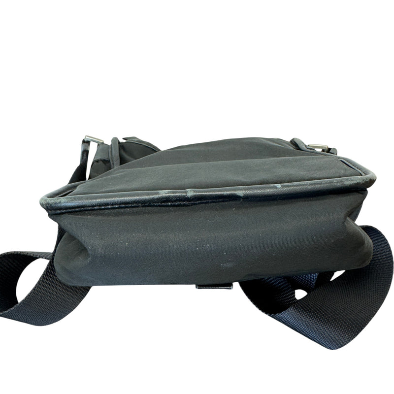 Men's Tessuto Buckle Messenger Bag Black