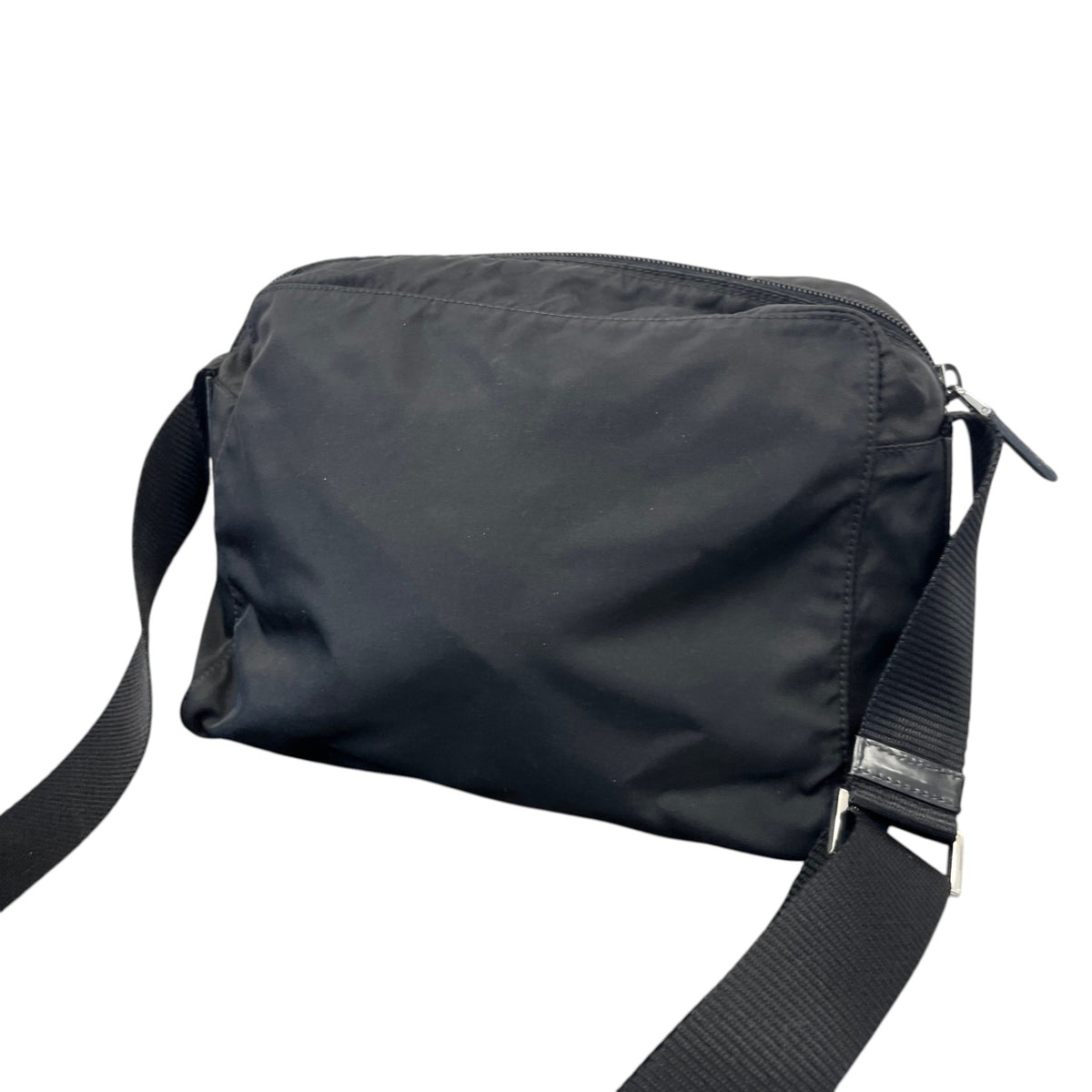 Men's Re-Nylon Plaque Logo Messenger Bag Black - Photo 10