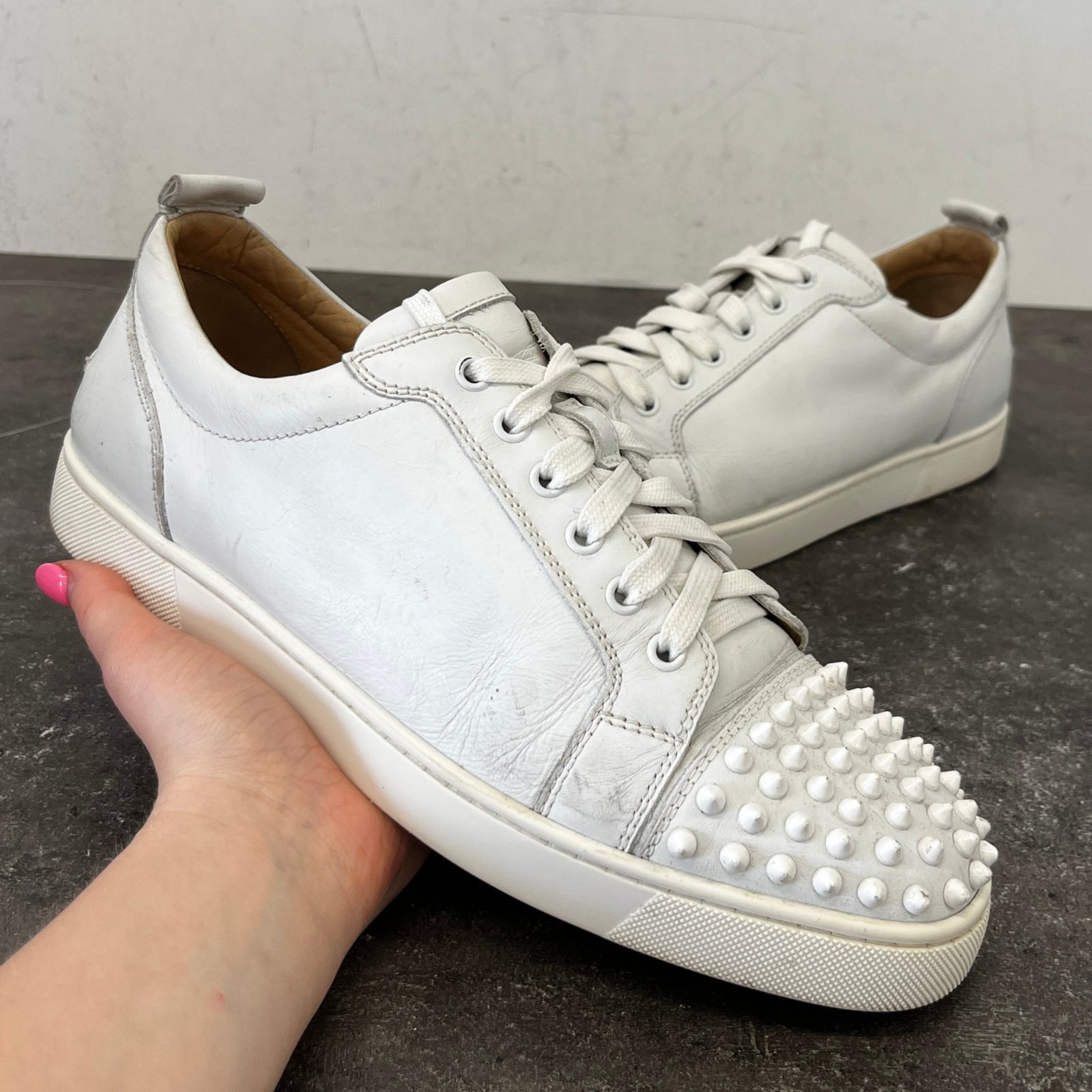 Men's Spikes Low Trainers White Size EU 43 / UK 9 - Photo 12
