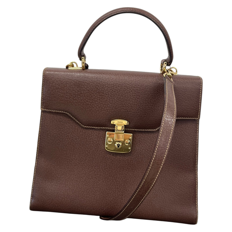 Women's Lady Lock Handbag Brown