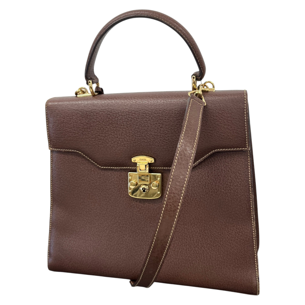 Women's Lady Lock Handbag Brown - Photo 5