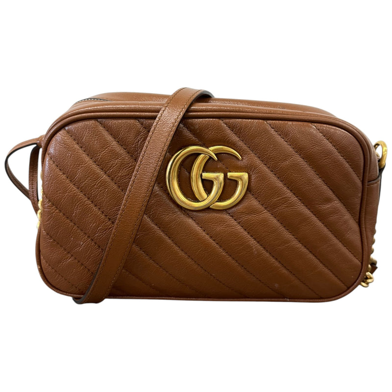 Women's GG Marmont Camera Crossbody Bag Brown