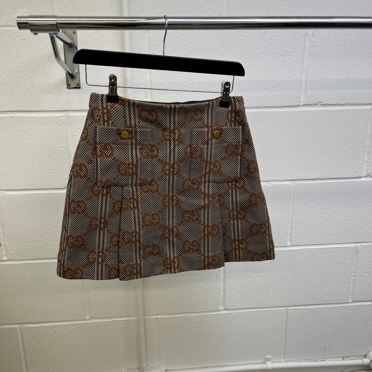Women's GG Monogram Pattern Skirts Brown Size M / UK 10 - Photo 7