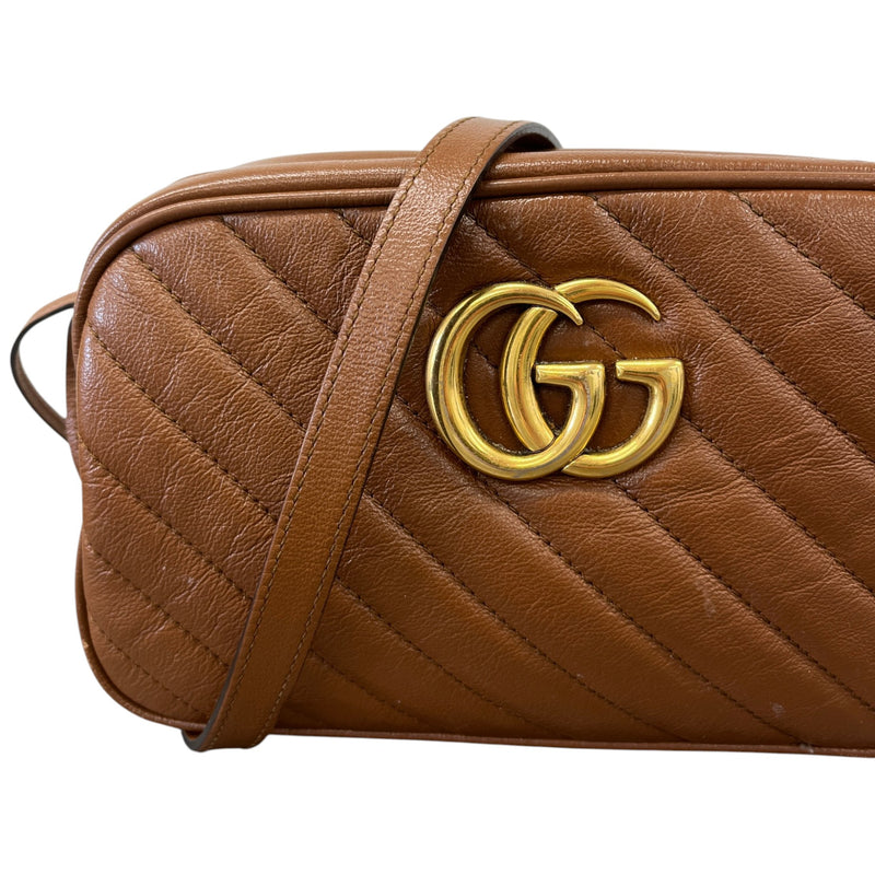 Women's GG Marmont Camera Crossbody Bag Brown