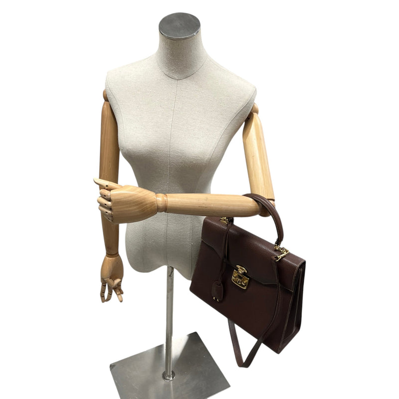 Women's Lady Lock Handbag Brown