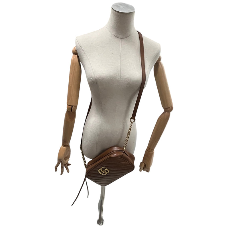 Women's GG Marmont Camera Crossbody Bag Brown