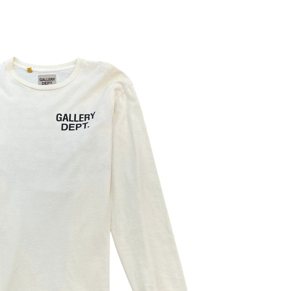 Men's French Logo Long Sleeve T-Shirt Cream Size M - Photo 3