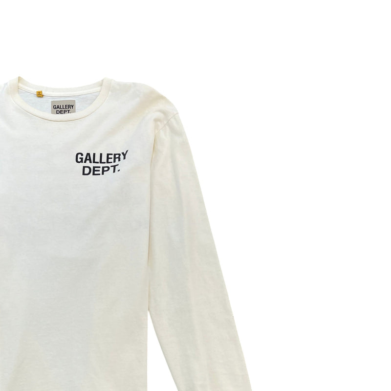 Men's French Logo Long Sleeve T-Shirt Cream Size M
